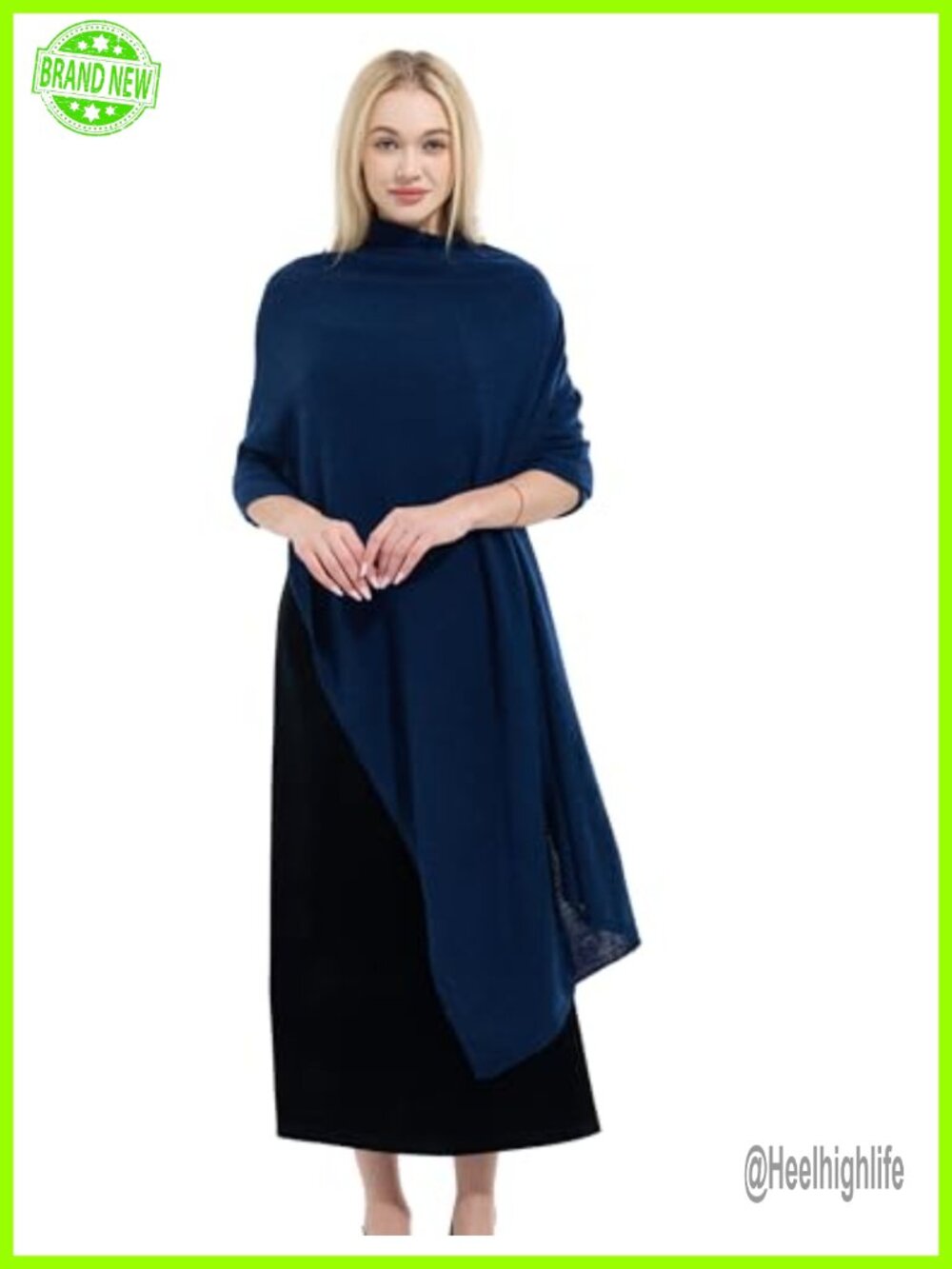 Cashmere Wool Blend Shawl Wrap Scarf Travel Blanket Oversized 87x28